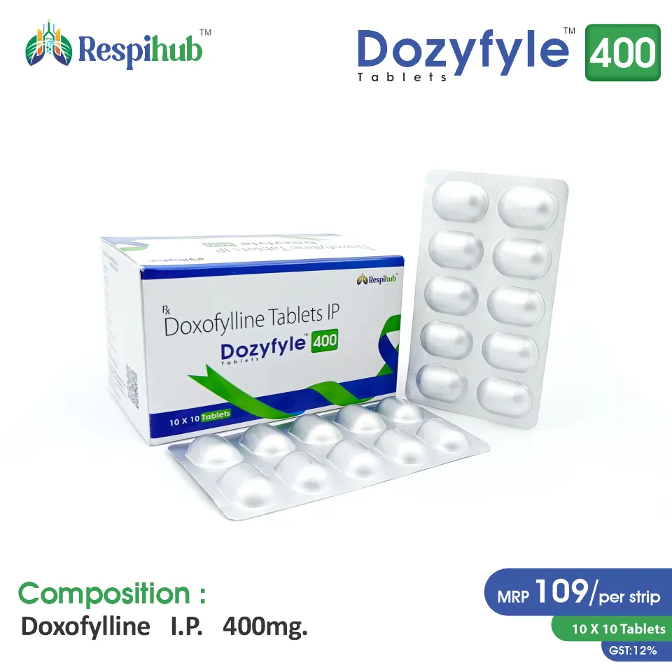 Doxofylline (400mg) Tablet at Best Price in PCD Pharma Franchise for Bronchodilator and Asthma, COPD Treatment.